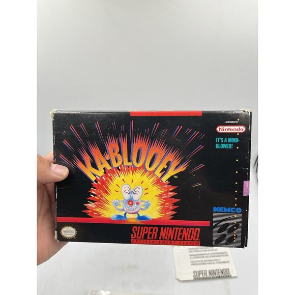 KA-BLOOEY Super Nintendo SNES Original Box with Protective Sleeve - Picture 12 of 16
